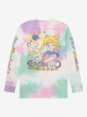 Sailor Moon Tie-Dye Long Sleeve Top - Pastel Multicolor